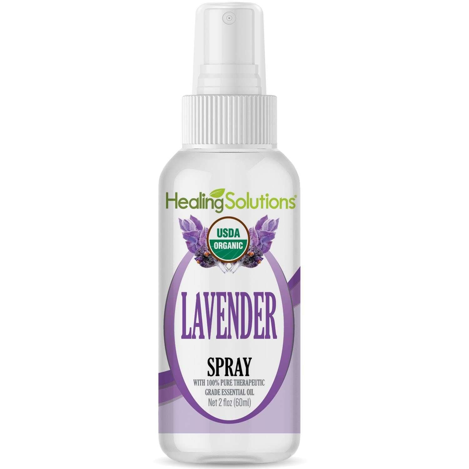 Organic Lavender Spray – Water infused with Lavender Essential Oil – Certified USDA Organic - 2oz Bottle by Healing Solutions-Healing Solutions | Essential Oils