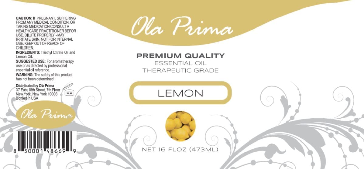 Ola Prima Oils 16oz - Lemon Essential Oil - 16 Fluid Ounces