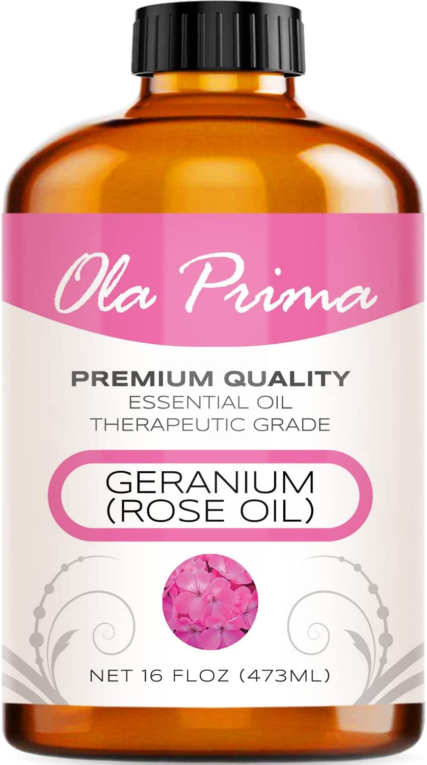 Ola Prima Oils 16oz - Rose Geranium Essential Oil - 16 Fluid Ounces