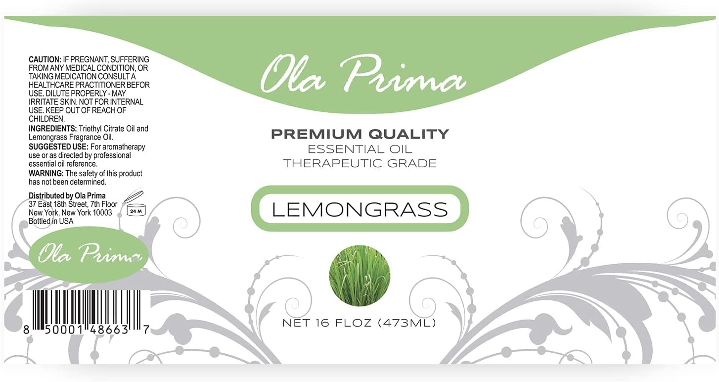 Ola Prima Oils 16oz - Lemongrass Essential Oil - 16 Fluid Ounces