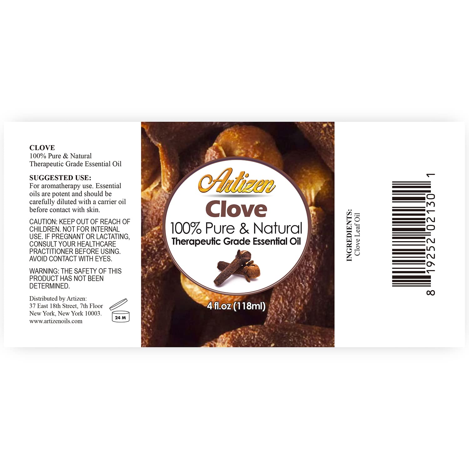 Artizen 4oz Oils - Clove Essential Oil - 4 Fluid Ounces