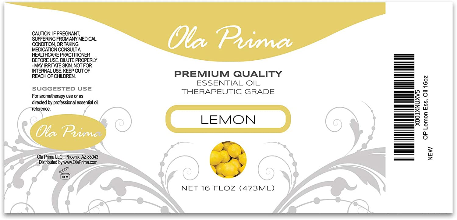 Ola Prima Oils 16oz - Lemon Essential Oil - 16 Fluid Ounces