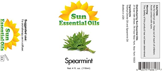 Sun Essential Oils 4oz - Spearmint Essential Oil - 4 Fluid Ounces