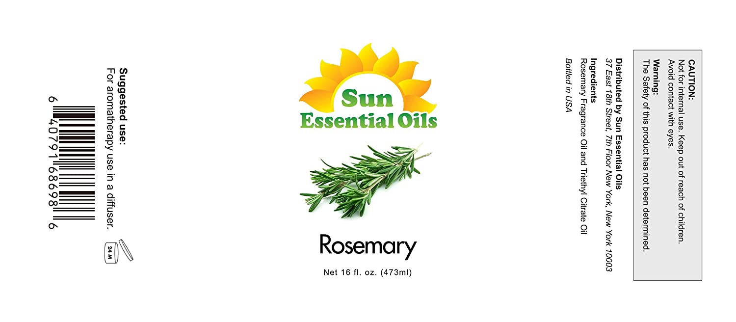 Sun Essential Oils 16oz - Rosemary Essential Oil - 16 Fluid Ounces