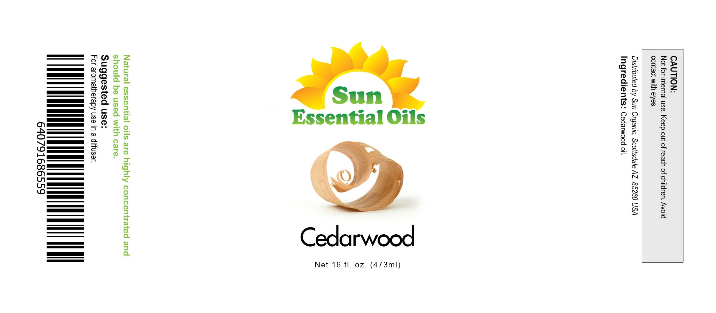 Sun Essential Oils Cedarwood 16oz