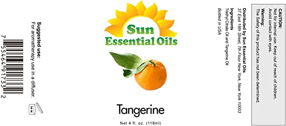 Sun Essential Oils 4oz - Tangerine Essential Oil - 4 Fluid Ounces
