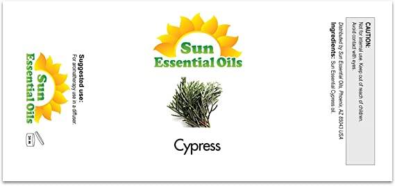 Sun Essential Oils 4oz - Cypress Essential Oil - 4 Fluid Ounces