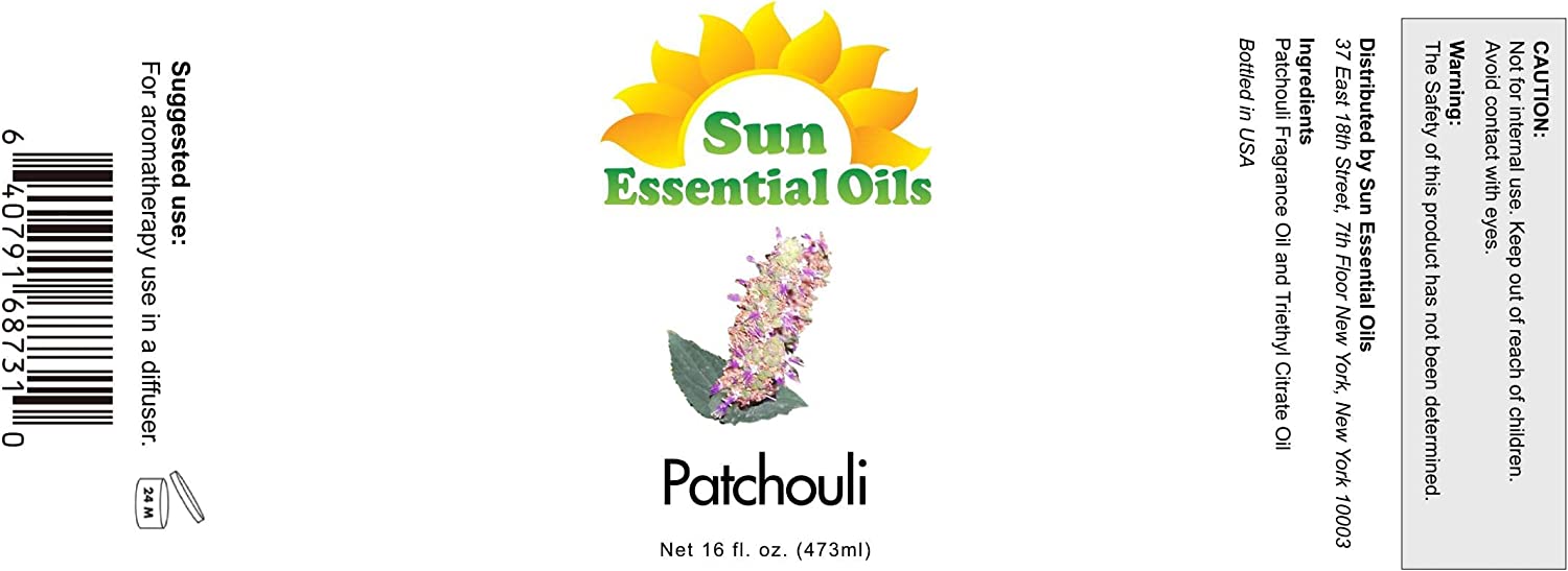 Sun Essential Oils 16oz - Patchouli Essential Oil - 16 Fluid Ounces