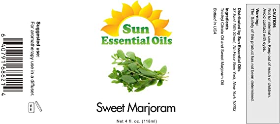 Sun Essential Oils 4oz - Marjoram (Sweet) Essential Oil - 4 Fluid Ounces