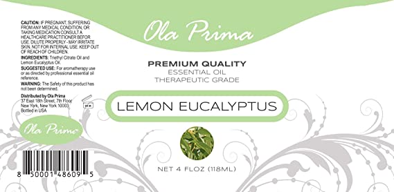 Ola Prima Oils 4oz - Lemon Eucalyptus Essential Oil - 4 Fluid Ounces