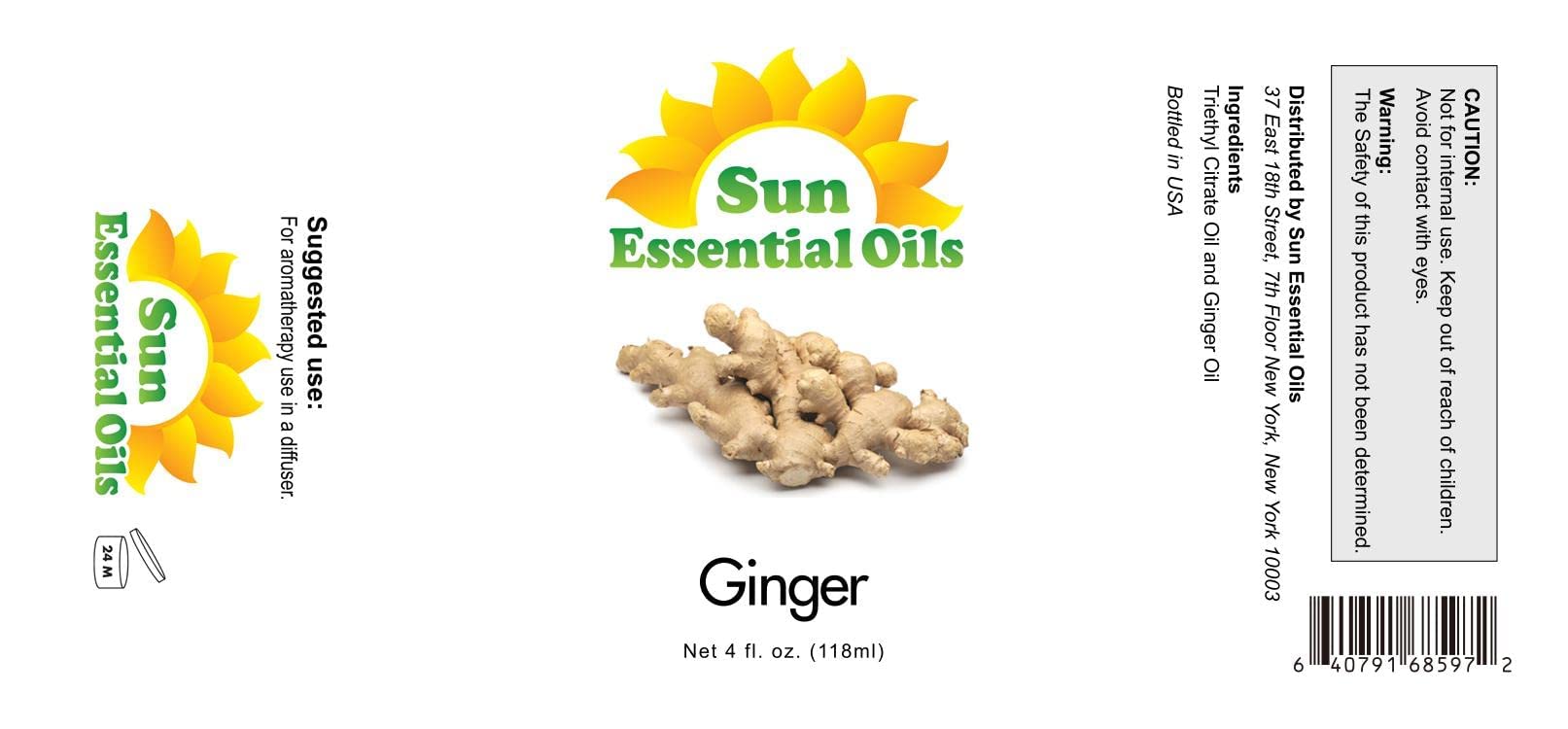 Sun Essential Oils Ginger 4oz