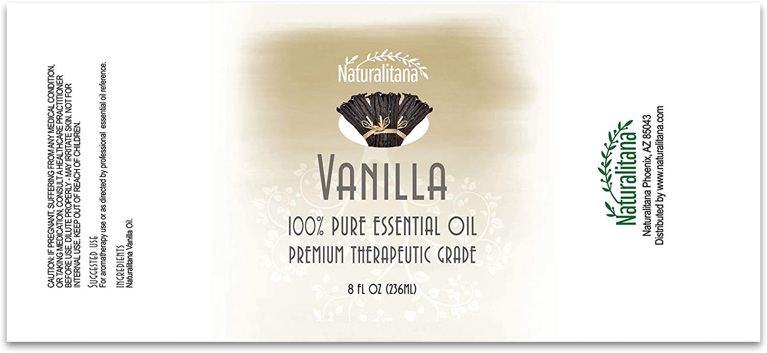 Best Vanilla Essential Oil (8oz Bulk Vanilla Oil) Aromatherapy Vanilla Essential Oil for Diffuser, Soap, Bath Bombs, Candles, and More!.