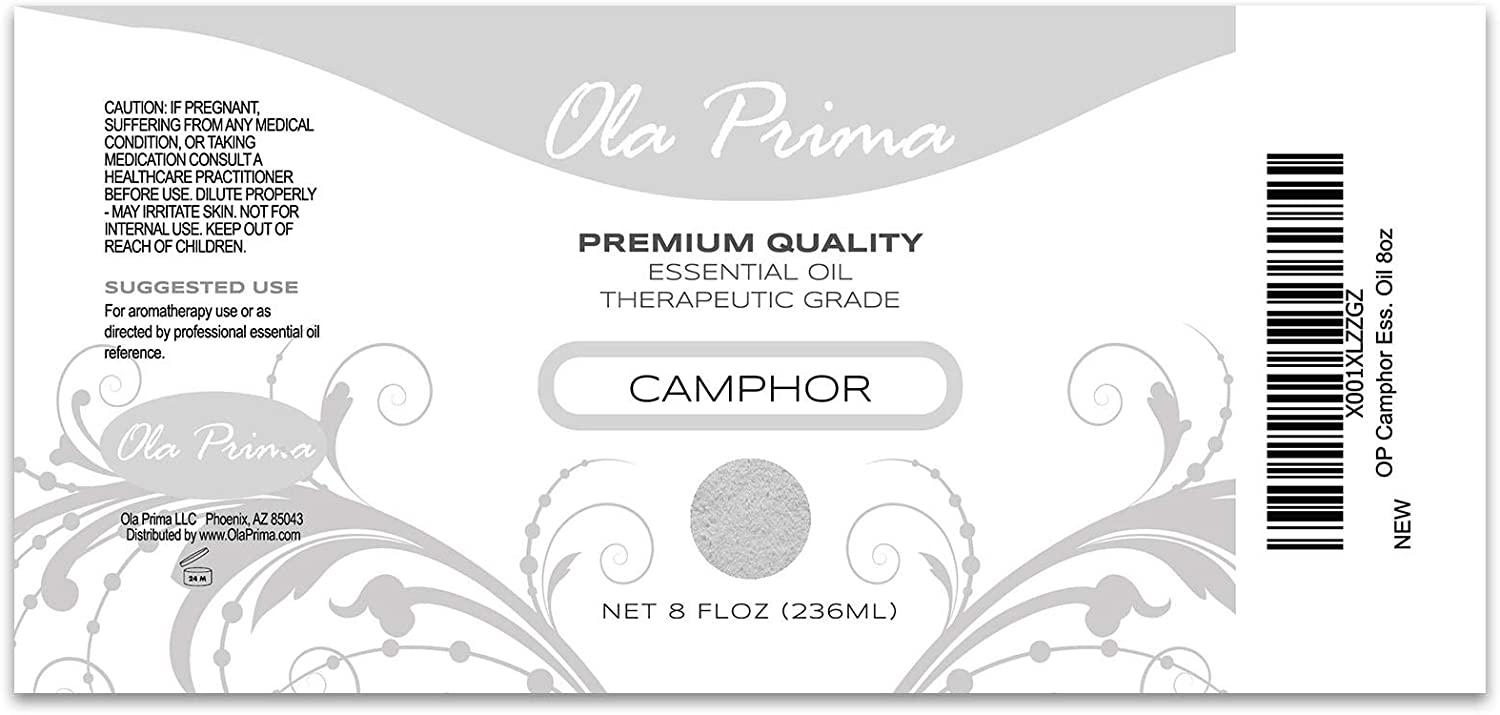 Ola Prima Oils 8oz - Camphor Essential Oil - 8 Fluid Ounces