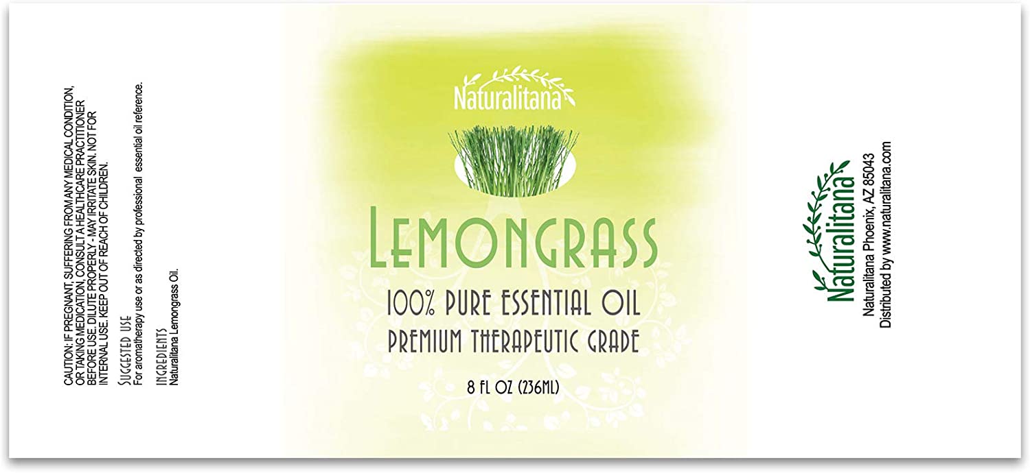Best Lemongrass Essential Oil (8oz Bulk Lemongrass Oil) Aromatherapy Lemongrass Essential Oil for Diffuser, Soap, Bath Bombs, Candles, and More!.