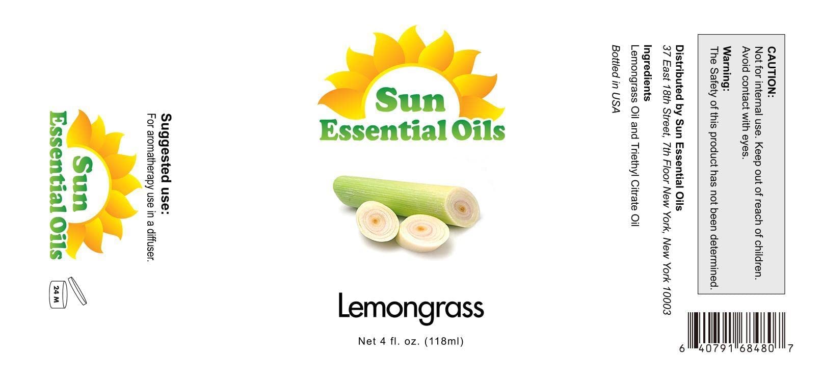 Sun Essential Oils Lemongrass 4oz