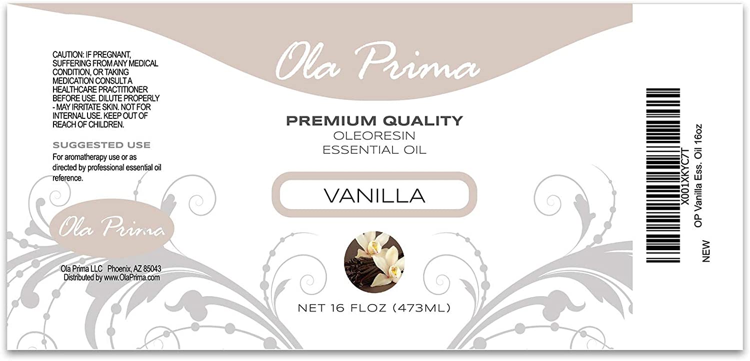 Ola Prima Oils 16oz - Vanilla Essential Oil - 16 Fluid Ounces