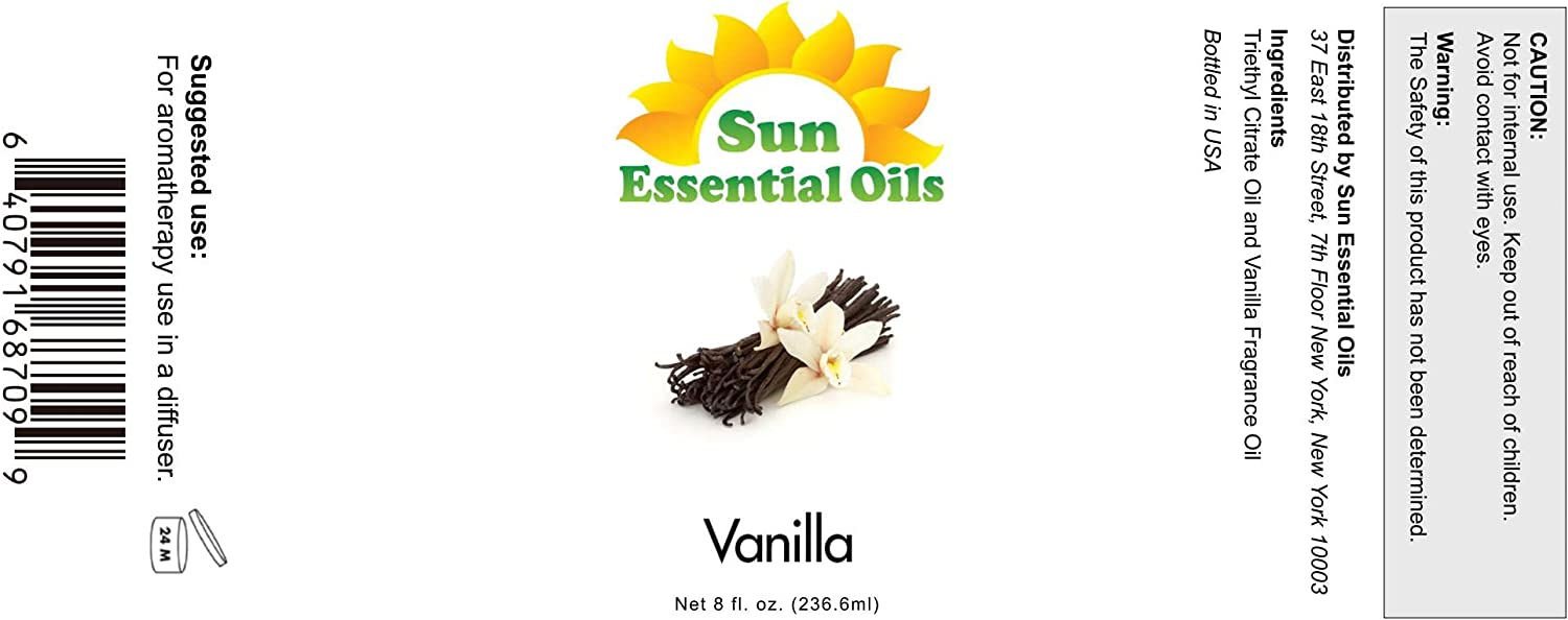Sun Essential Oils 8oz - Vanilla Essential Oil - 8 Fluid Ounces