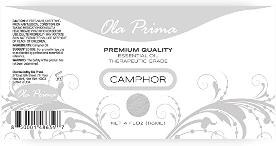 Ola Prima Oils 4oz - Camphor Essential Oil - 4 Fluid Ounces