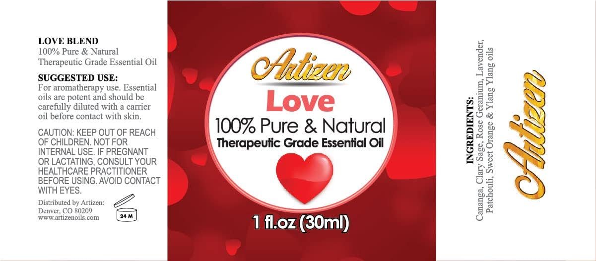 Artizen Love Blend Essential Oil Therapeutic Grade - Huge 1oz Bottle for Aromatherapy, Relaxation, Skin Therapy & More - Pure Love Scent - (100% Pure & Natural - Undiluted)