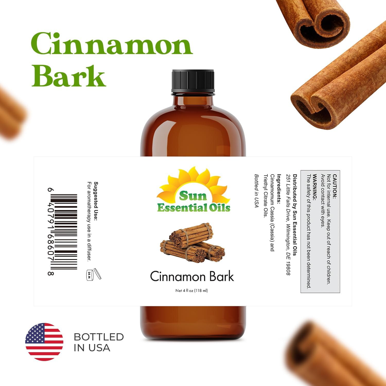 Sun Essential Oils Cinnamon Bark 4oz