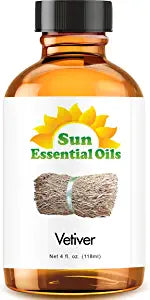 Sun Essential Oils 4oz - Vetiver Essential Oil - 4 Fluid Ounces