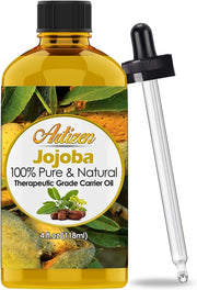 Artizen 100% Pure Jojoba Oil (Huge 4OZ Bottle) All-Natural Jojoba Oil - Cold Pressed - Perfect Moisturizer for Hair, Skin, Face, and Hair