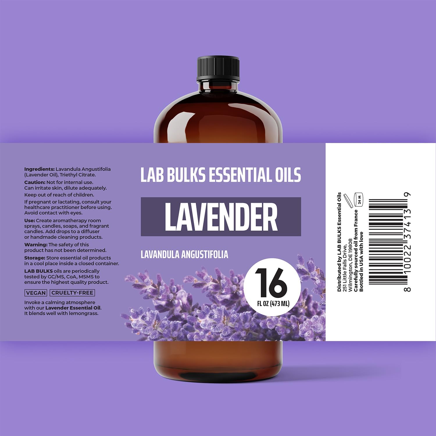 Lab Bulks Essential Oil Lavender 16oz