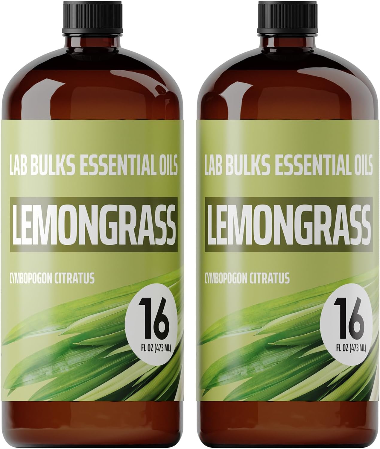 Lab Bulks Essential Oil Lemongrass  (16oz, 2 Pack)