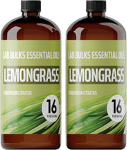 Lab Bulks Essential Oil Lemongrass  (16oz, 2 Pack)