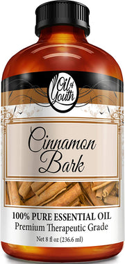 Oil of Youth Essential Oils 8oz - Cinnamon Bark Essential Oil - 8 Fluid Ounces