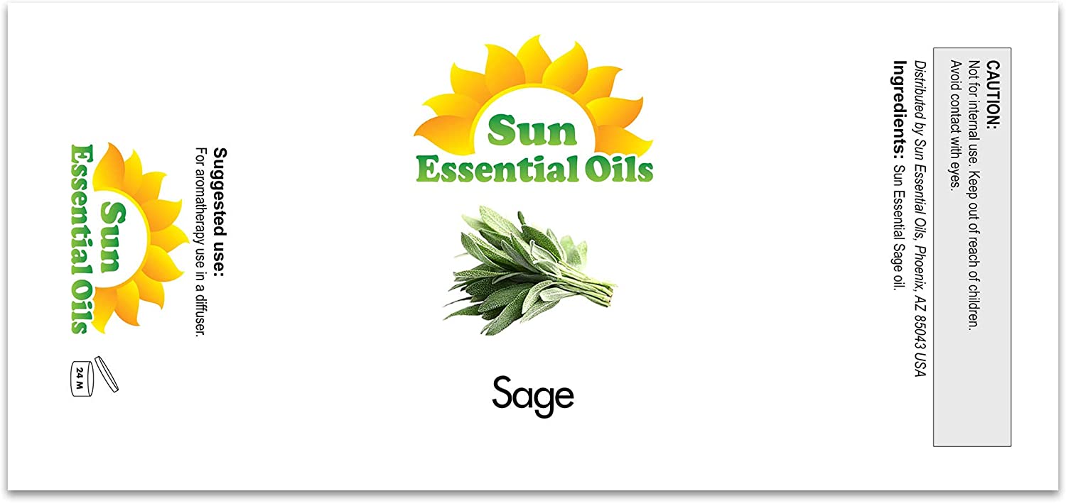 Sun Essential Oils 2oz - Sage Essential Oil - 2 Fluid Ounces