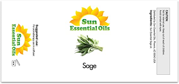 Sun Essential Oils 4oz - Sage Essential Oil - 4 Fluid Ounces