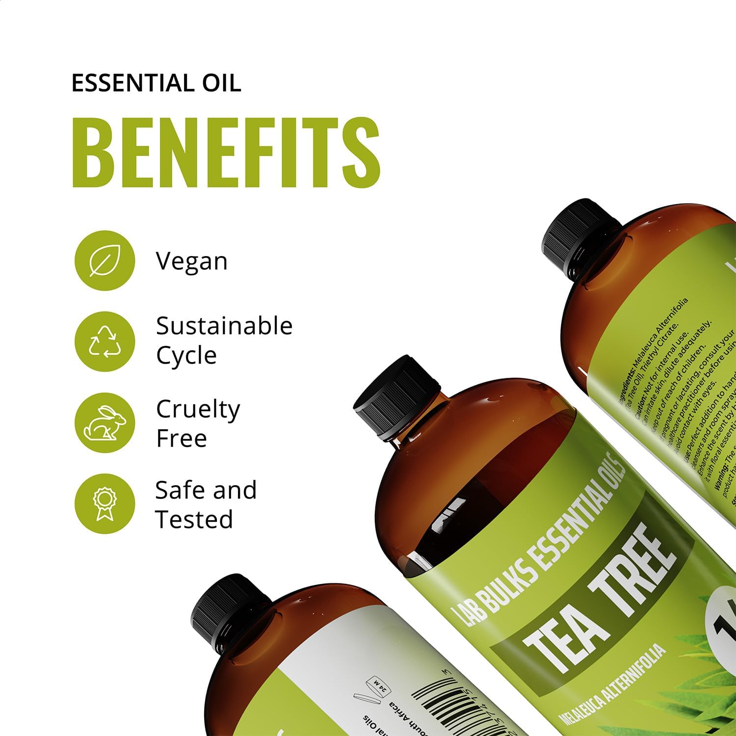 Lab Bulks Essential Oil Tea Tree (16oz ,2 Pack)