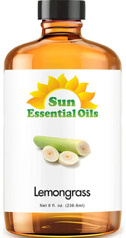 Sun Essential Oils 8oz - Lemongrass Essential Oil - 8 Fluid Ounces
