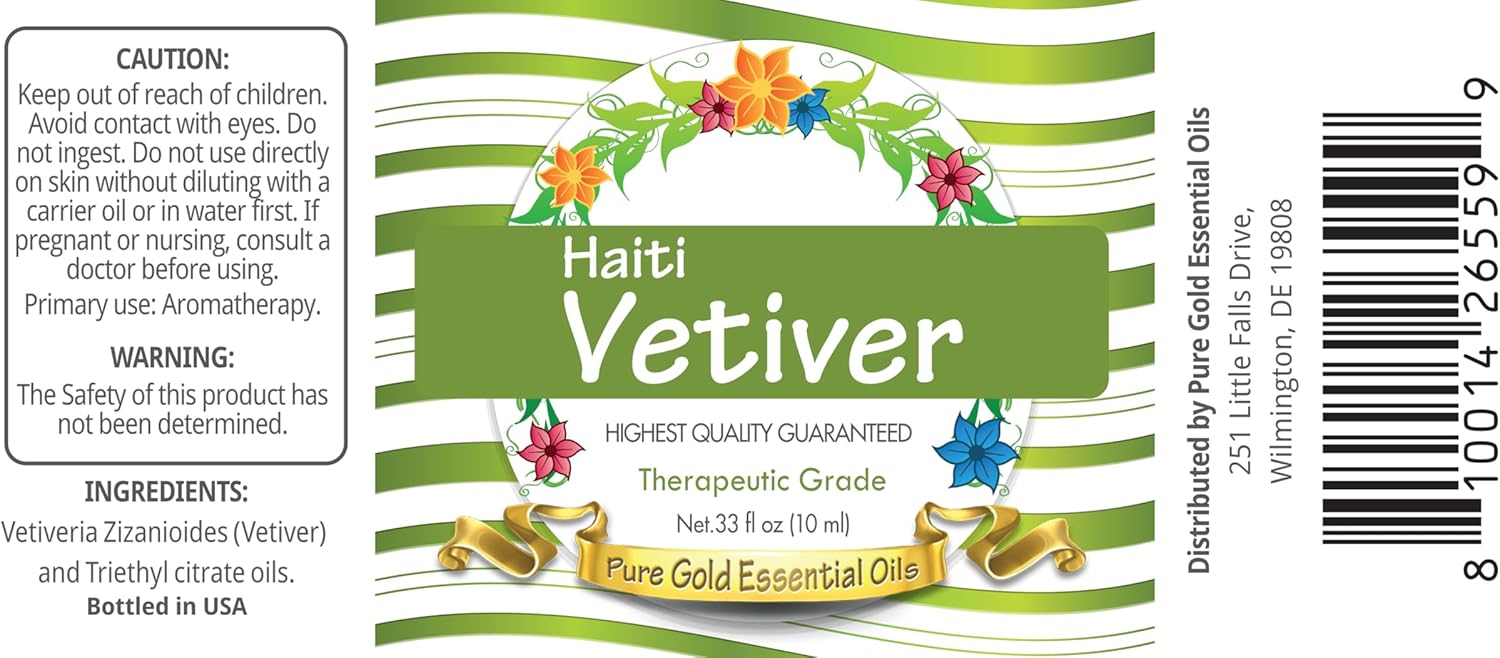 Pure Gold Essential Oils Haiti Vetiver 0.33oz
