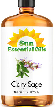 Sun Essential Oils 16oz - Clary Sage Essential Oil - 16 Fluid Ounces