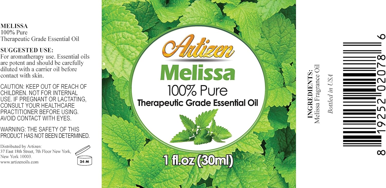 Artizen 30ml Oils - Melissa Essential Oil - 1 Fluid Ounce