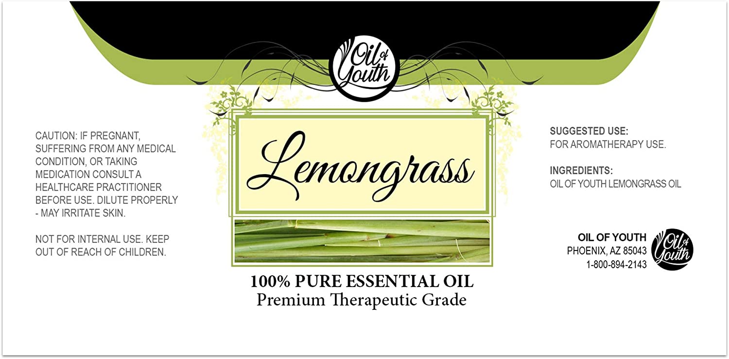 Oil of Youth Essential Oils 8oz - Lemongrass Essential Oil - 8 Fluid Ounces