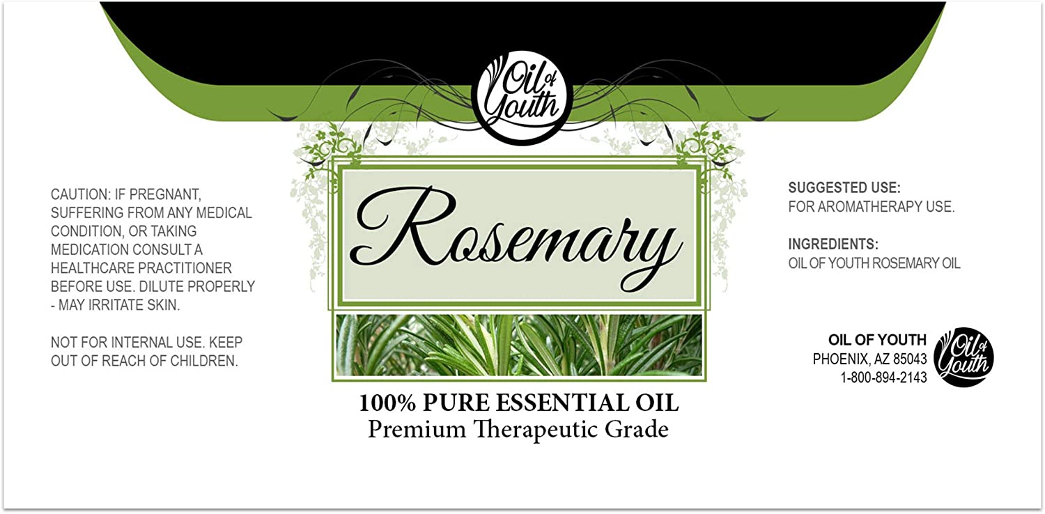 Oil of Youth Essential Oils 8oz - Rosemary Essential Oil - 8 Fluid Ounces