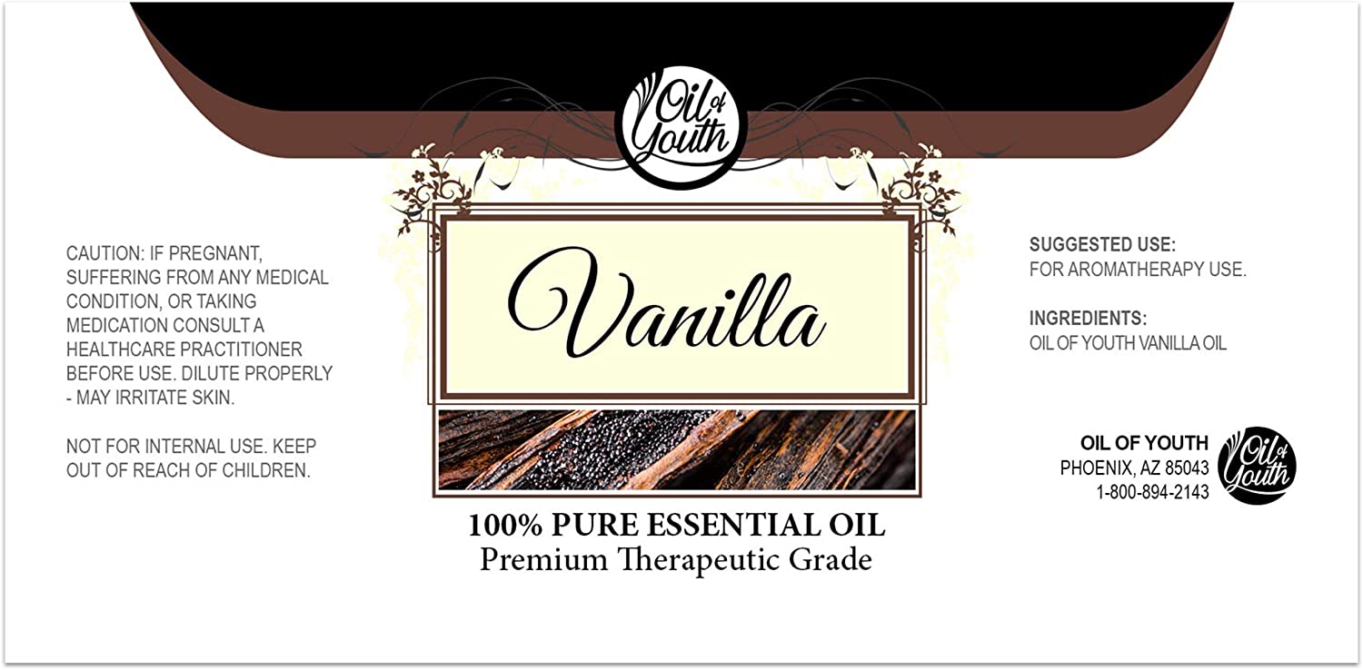 Oil of Youth Essential Oils 8oz - Vanilla Essential Oil - 8 Fluid Ounces