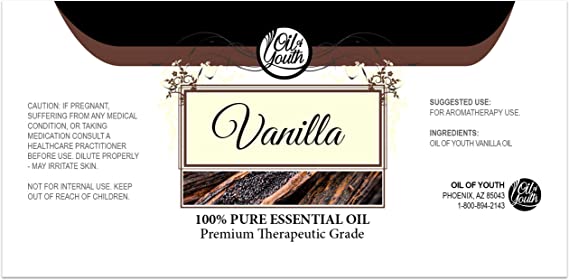 Oil of Youth Essential Oils 4oz - Vanilla Essential Oil - 4 Fluid Ounces