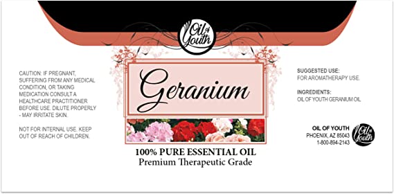 Oil of Youth Essential Oils 16oz - Geranium Essential Oil - 16 Fluid Ounces