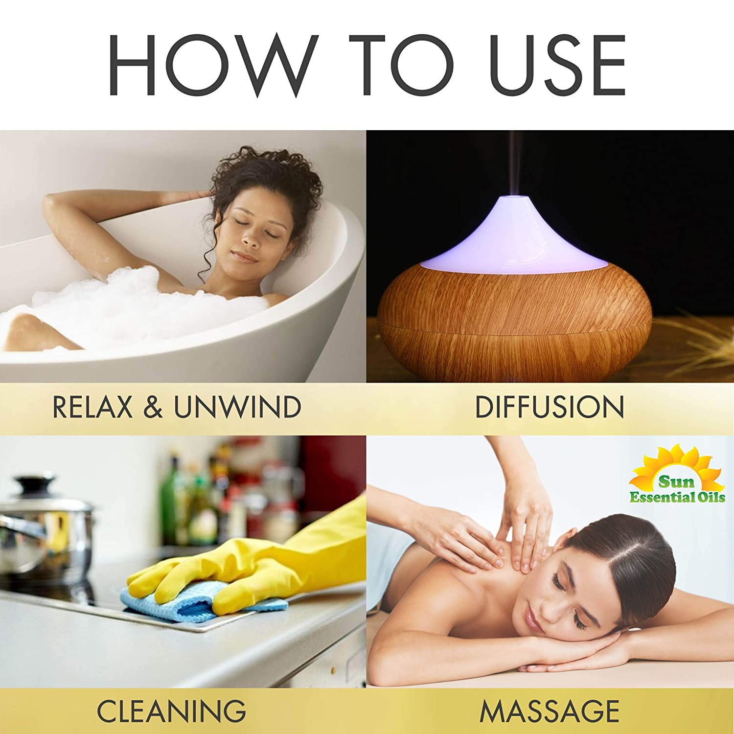 Sun Essential Oils 8oz - Lemongrass Essential Oil - 8 Fluid Ounces