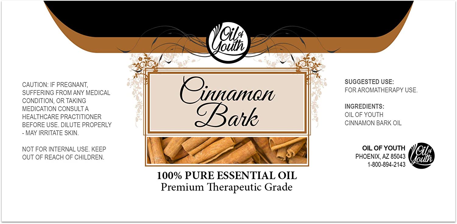 Oil of Youth Essential Oils 8oz - Cinnamon Bark Essential Oil - 8 Fluid Ounces