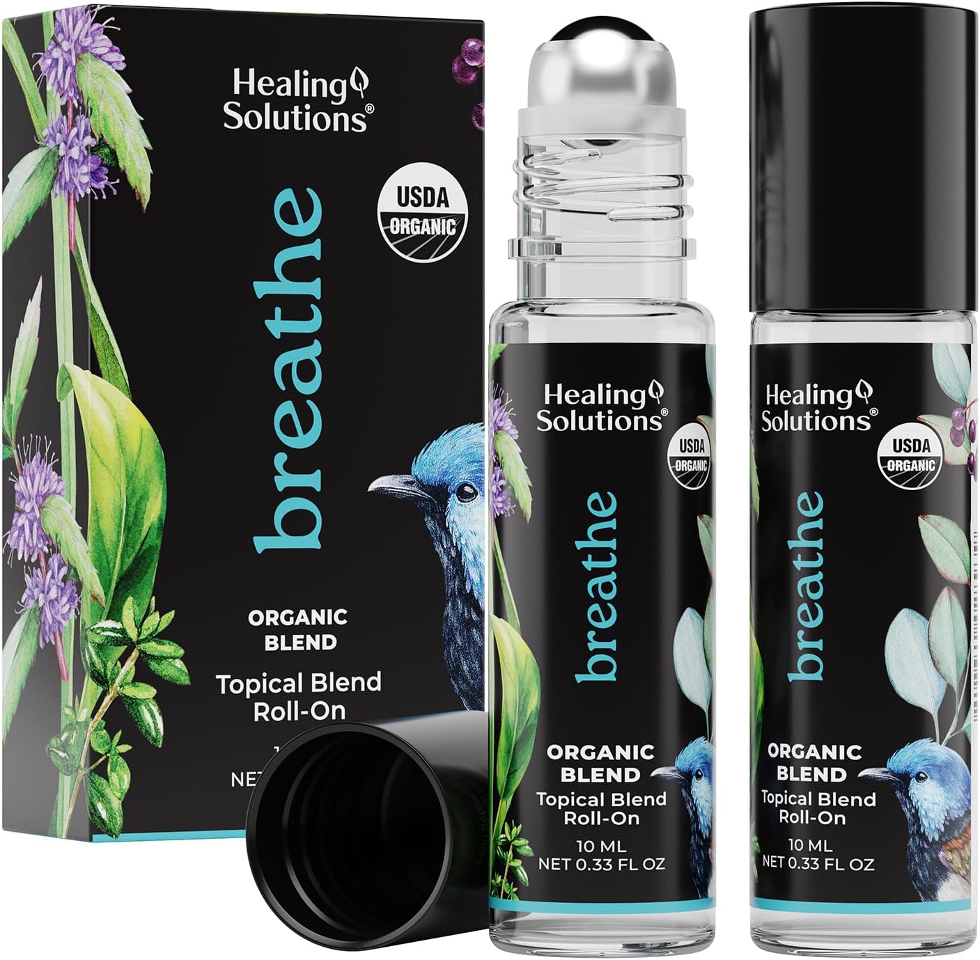 Breathe Essential Oil Blend Roll-On Perfume 2-Pack, 0.33oz