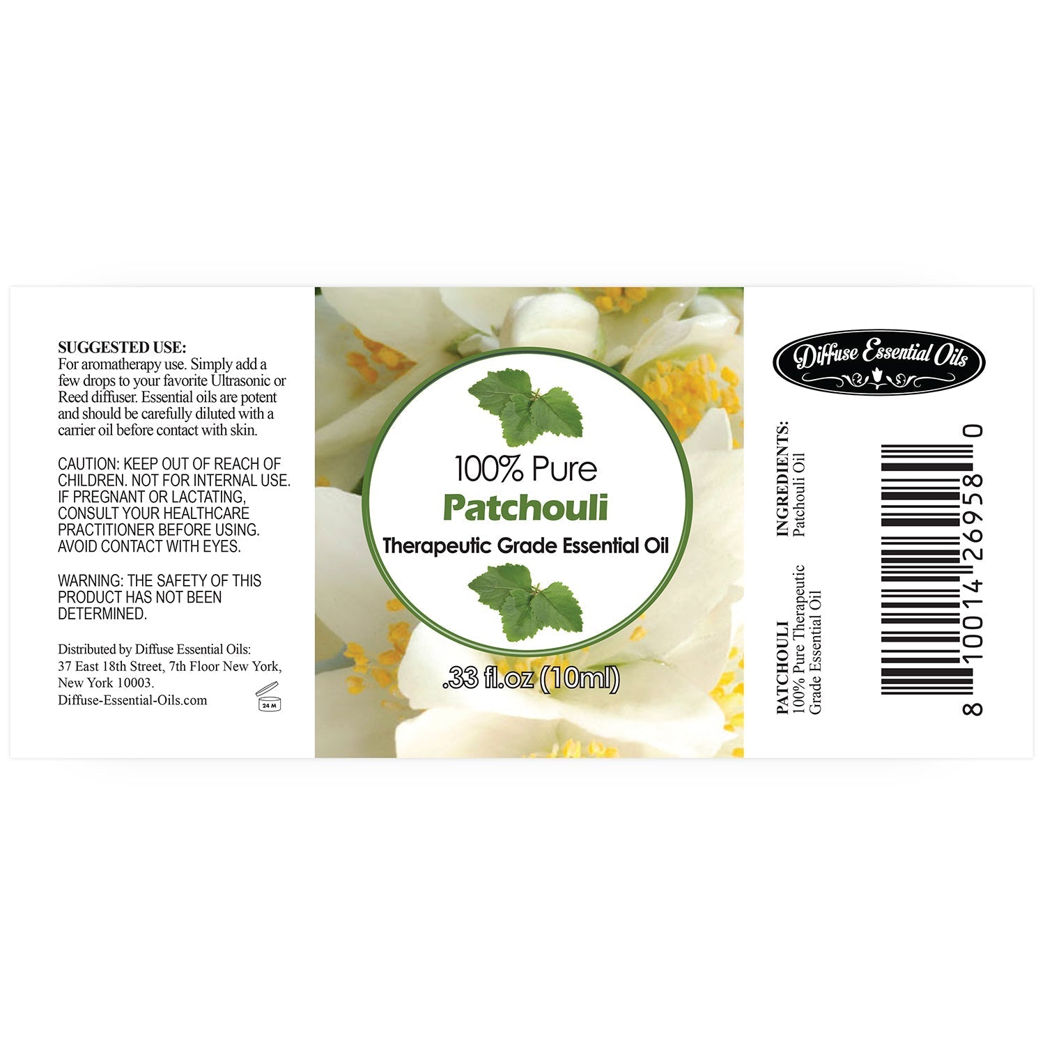 Patchouli Essential Oil for Diffuser & Reed Diffusers (100% Pure Essential Oil) 10ml