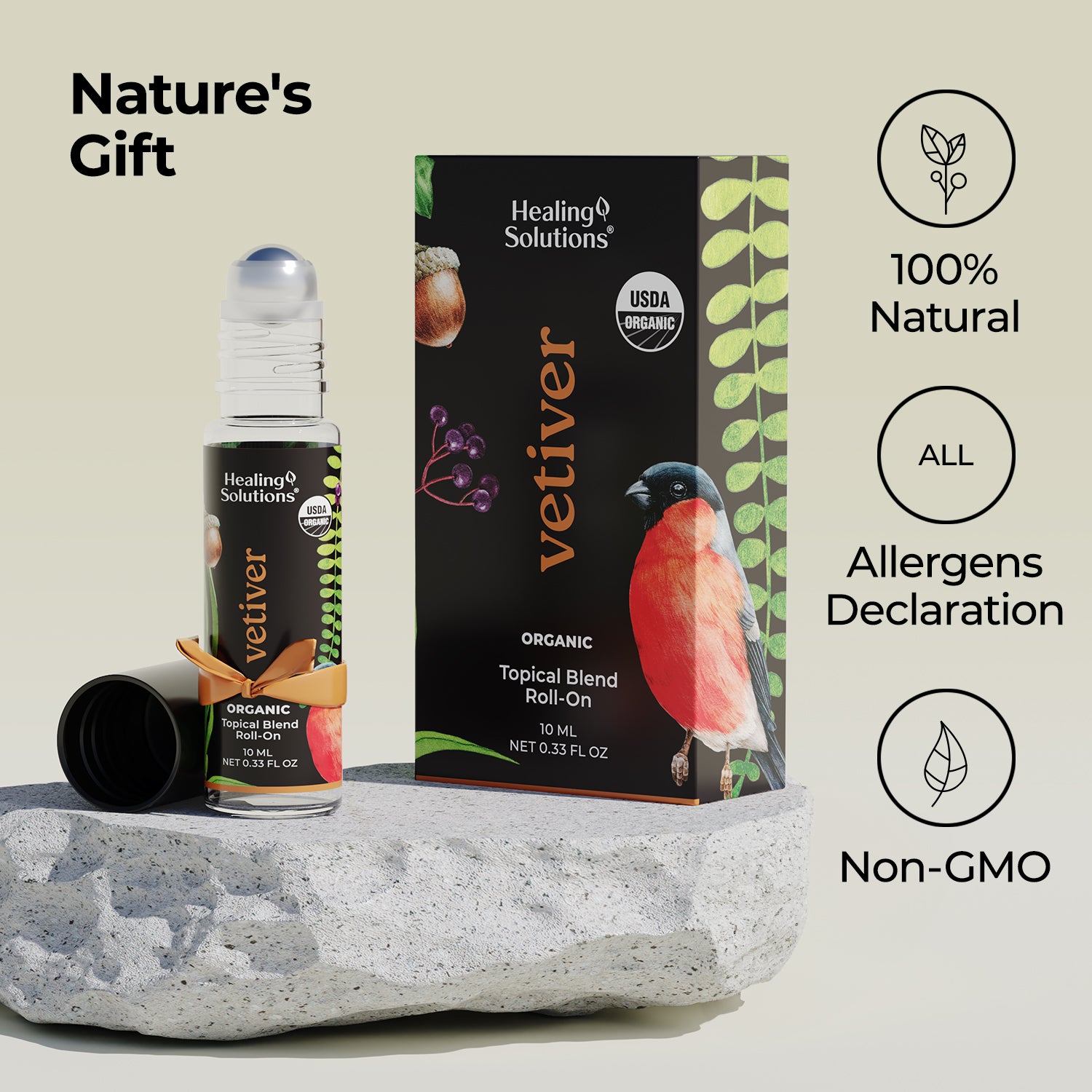 Organic Vetiver Essential Oil Roll On (2 PACK)