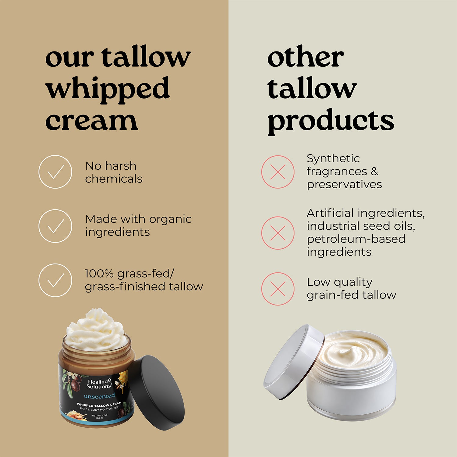 Whipped Tallow Cream – Unscented