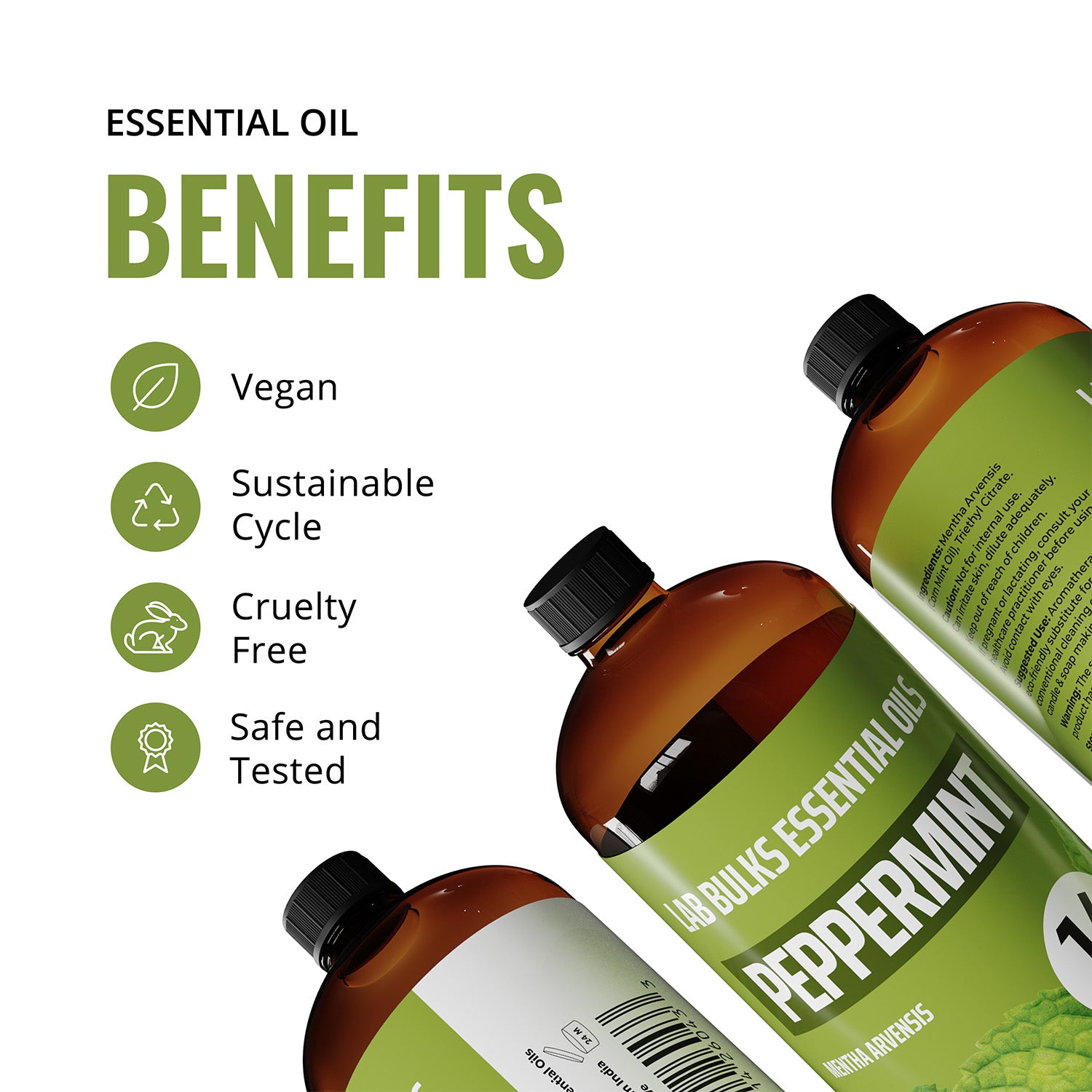 Peppermint Essential Oil (16 Ounce Bottle)